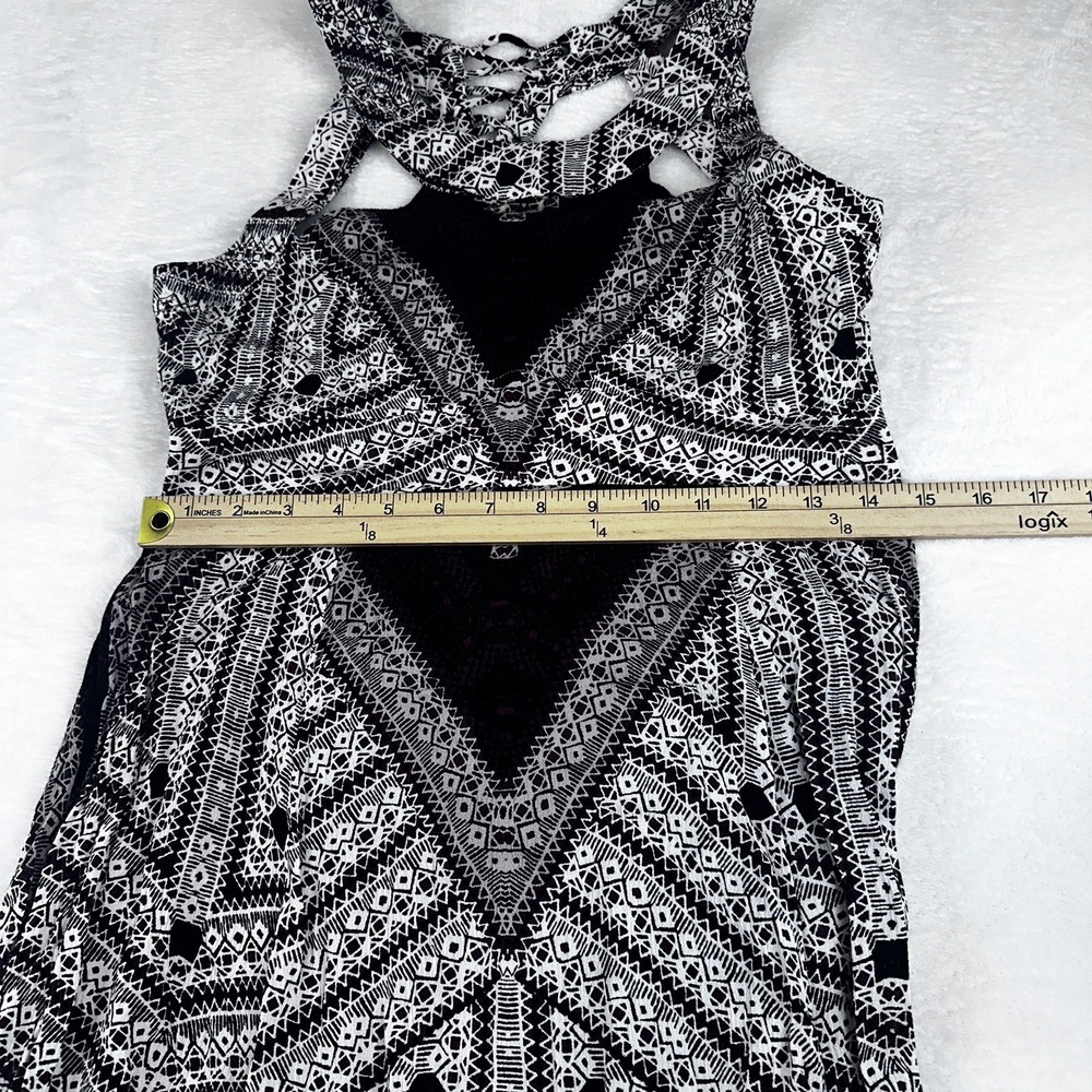Free People Made My Day Maxi Dress Size 2 Geometric Cutout Lace Up Back Boho - Picture 8 of 8